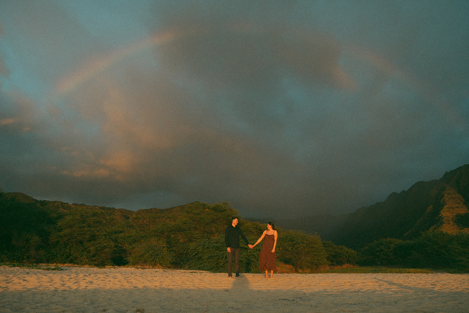 A rainbow over the Pacific